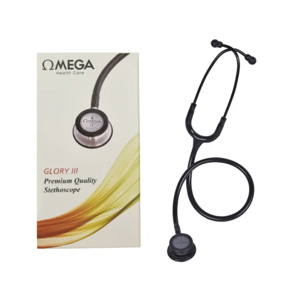 سماعة اوميجا ، الخيار المثالي للأطباء والممارسين الصحيين. تتميز Omega Stethoscope Glory 3 بجودة صوت عالية وتصميم مريح، متاحة الآن بأفضل سعر في مصر.