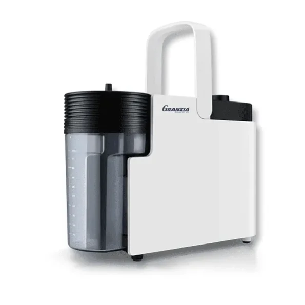 Machine Suction Granzia : surgical vacuum pump, aspirator, clinical suction unit. Featuring 22 LPM airflow, 75 kPa pressure, 1000 mL jar, and