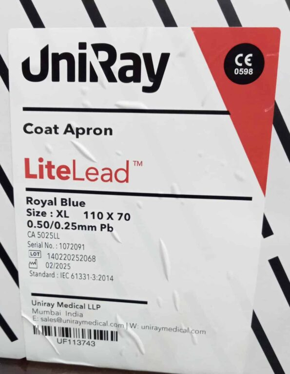 COAT APRON Uniray lead apron. Lightweight and comfortable design for maximum X-ray protection. Perfect as a lead gown, radiology apron, or x ray apron.